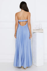 Moonlit Night Pleated Strapless Maxi Dress
