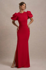 Love Letters | Red Puff-Sleeve Maxi Dress