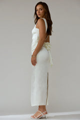 Leila Boat Neck Maxi Dress Ivory