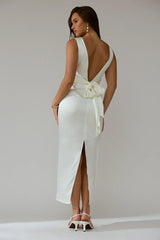 Leila Boat Neck Maxi Dress Ivory