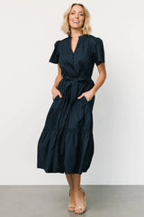 Providence Poplin Dress | Navy
