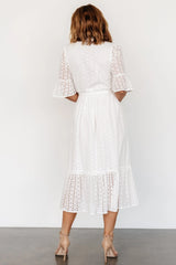 Virginia Eyelet Midi Dress | Off White