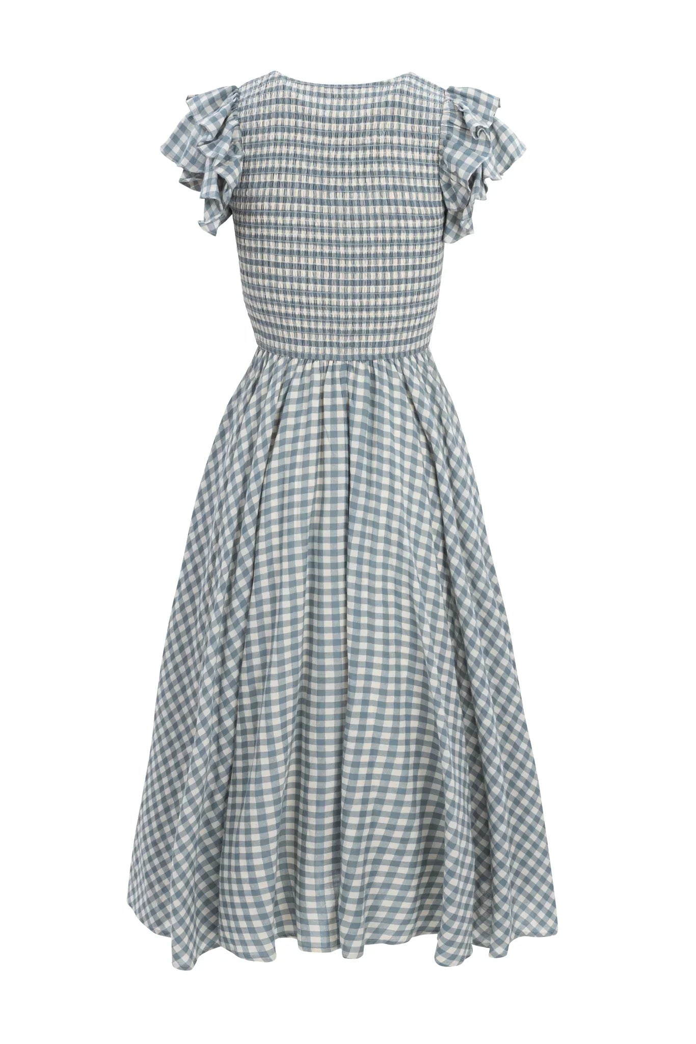 Hattie Dress in Dusty Teal Gingham