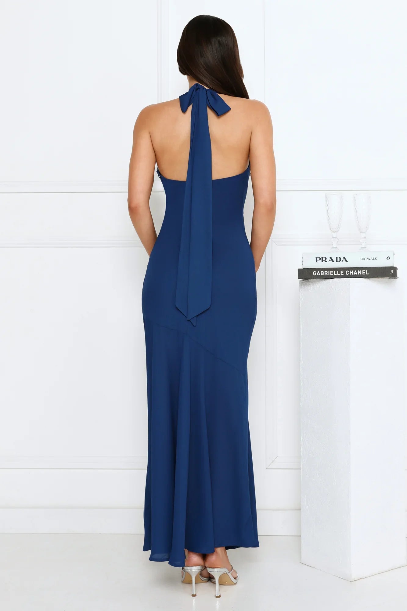 Polished Edge Halter Maxi Dress