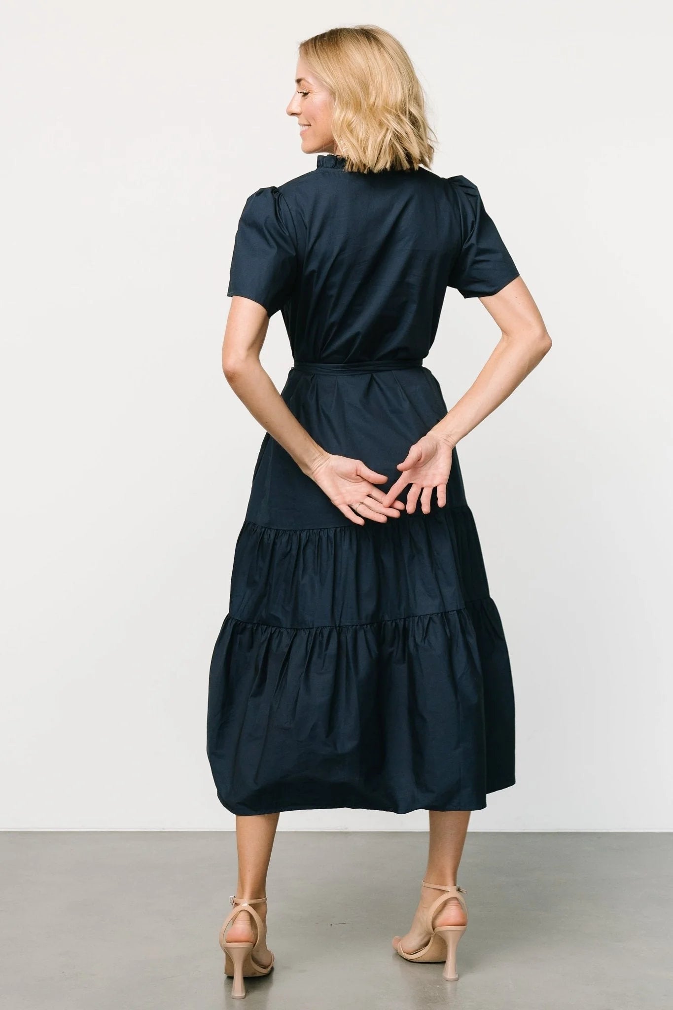 Providence Poplin Dress | Navy