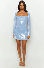 Marienne Blue Sequin Mini Dress