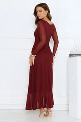 Darling At Dusk Long Sleeve Maxi Dress Wine