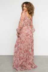 Katara Tulle Maxi Dress | Mauve Floral