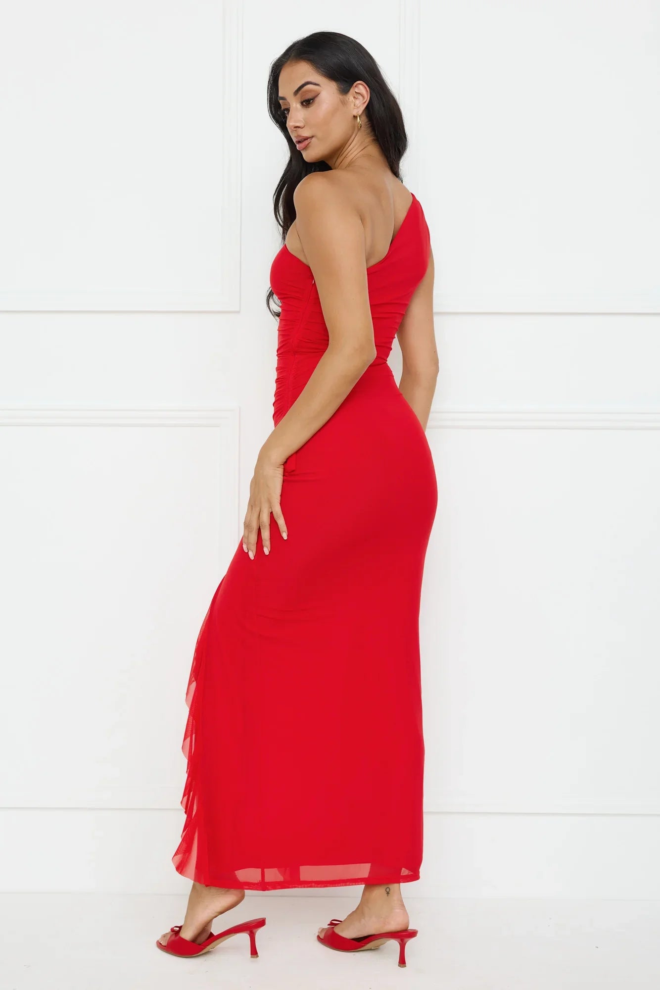 Neon Nectar One Shoulder Mesh Maxi Dress