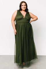 Kamila Tulle Maxi Dress | Juniper Green