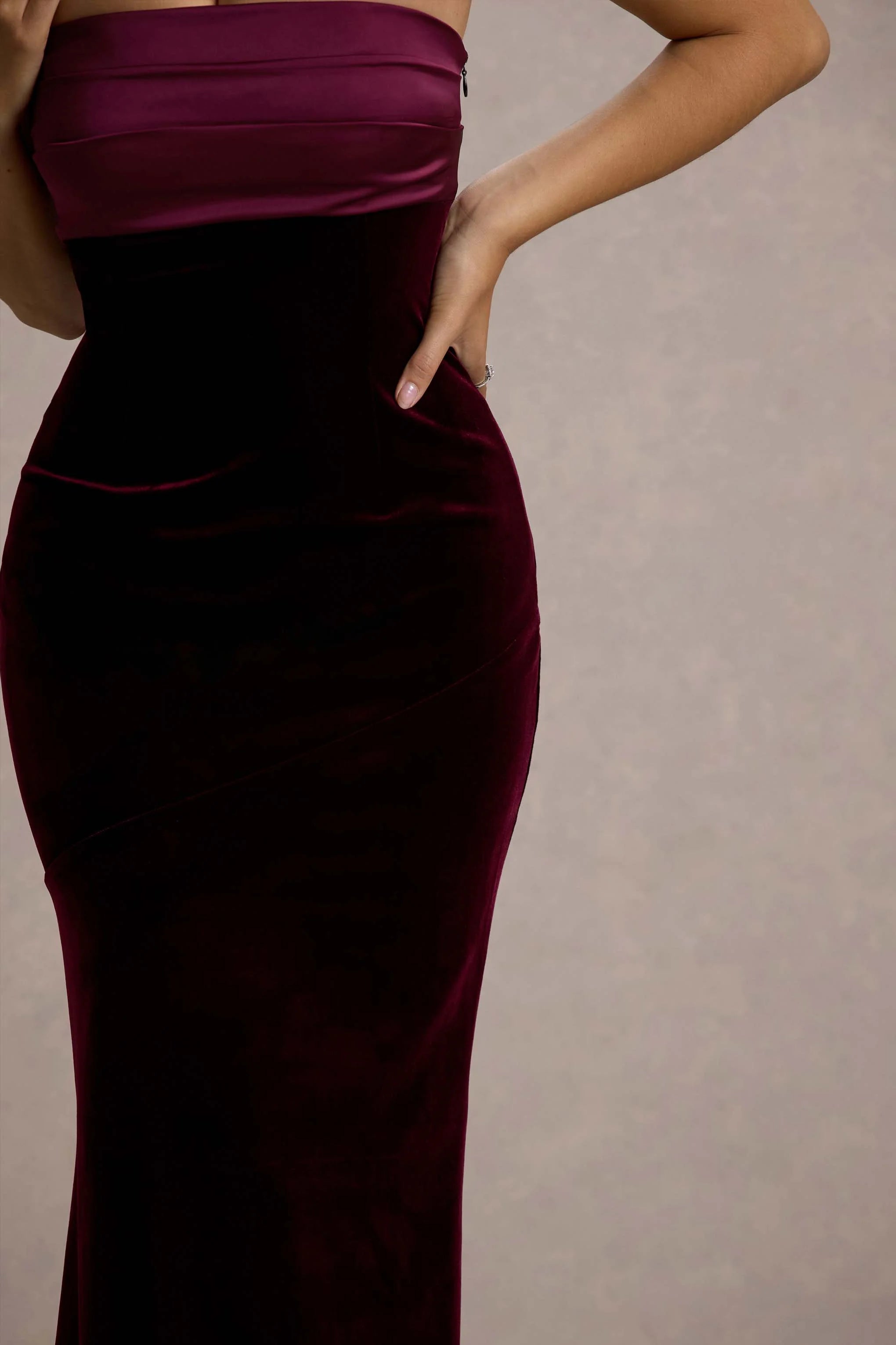 Ambrosi | Port Velvet Bandeau Maxi Dress