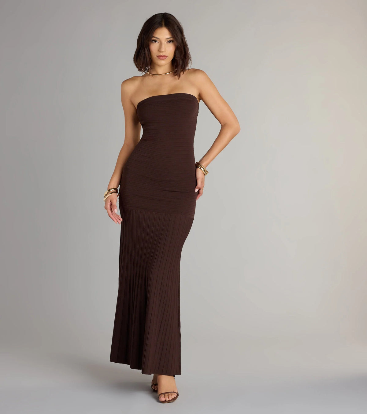 All Eyes On You Strapless Maxi Dress