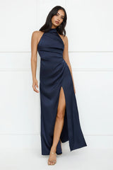 Sonnet Satin Halter Maxi Dress