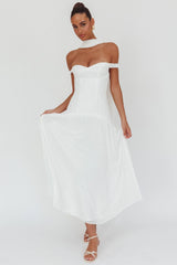 Kaycee Drop Waist Maxi Dress White