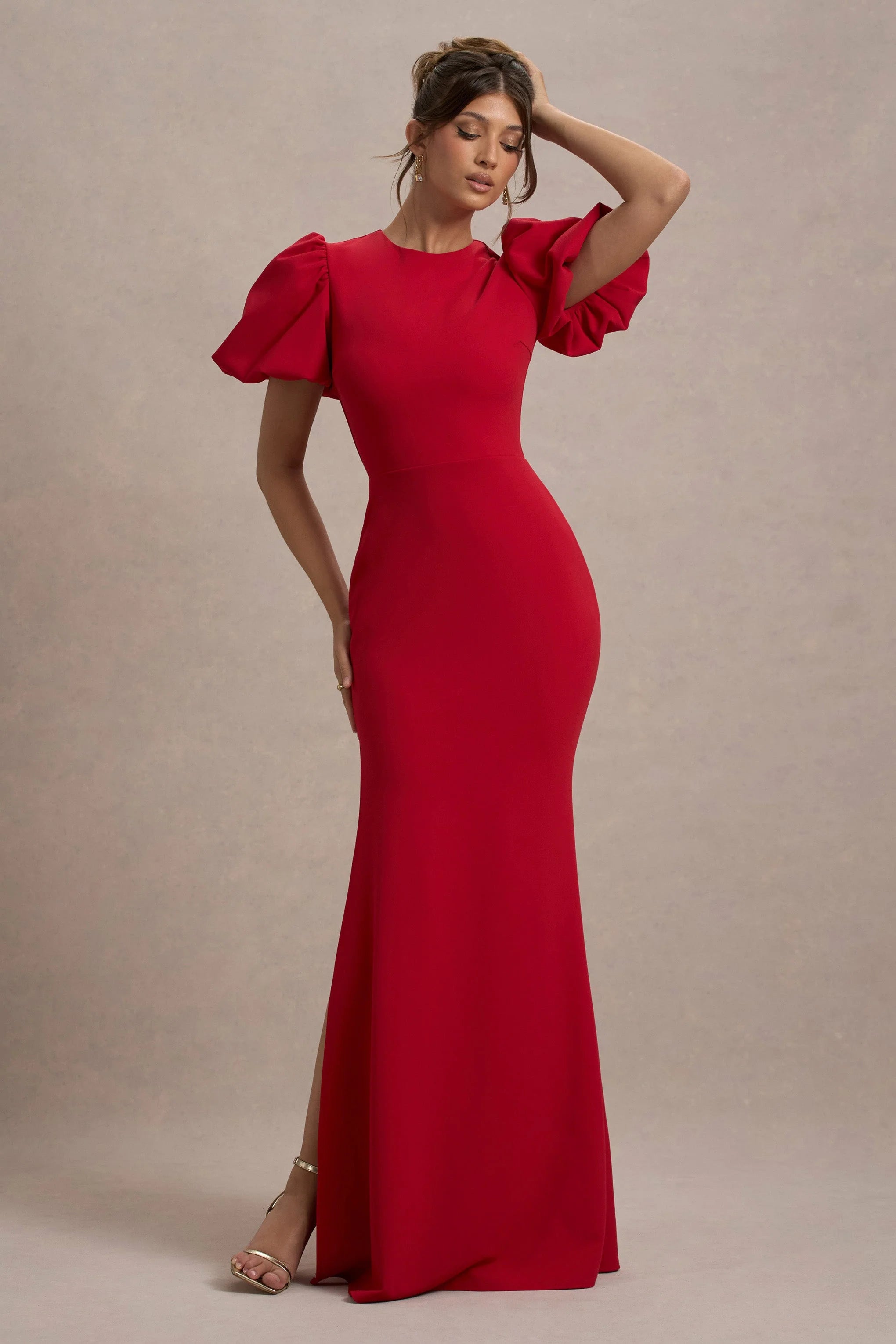 Love Letters | Red Puff-Sleeve Maxi Dress